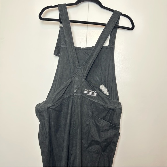 Lily Ashwell Linen Overalls Jumpsuit Slim Leg Black - Picture 6 of 8